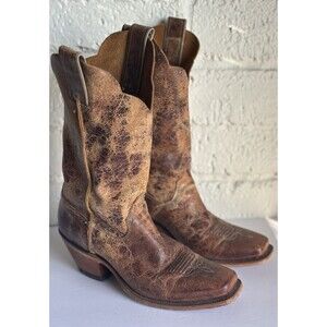 Justin Cowboy Boots Women’s Size 9 B Bent Rail Leather BRL122 USA Made